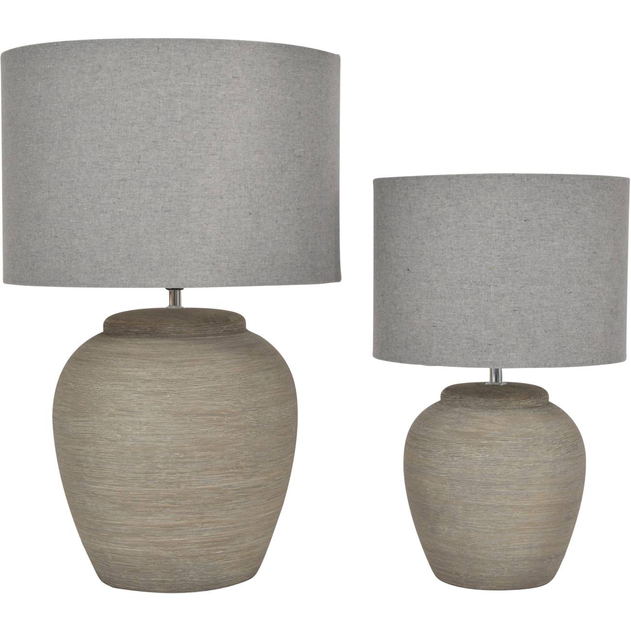 Baslow Etched Grey Ceramic Lamp Large